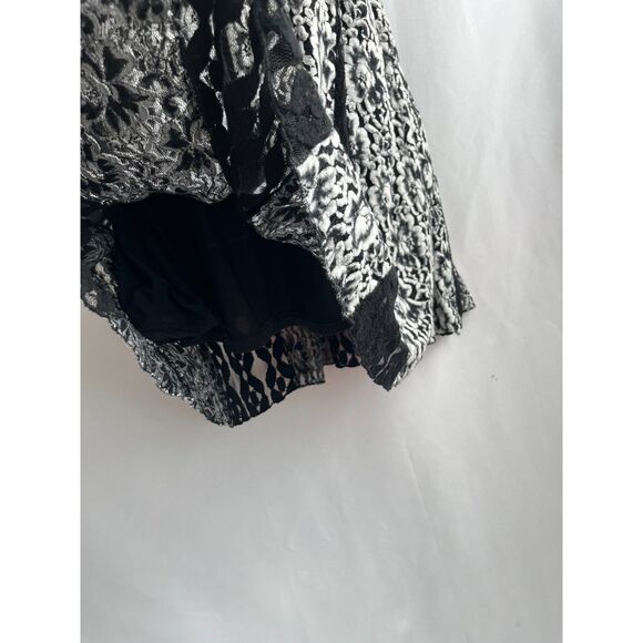 a'reve Romantic Lace Insert Floral Mini Dress Black White Size S Retro A Line - Picture 5 of 12
